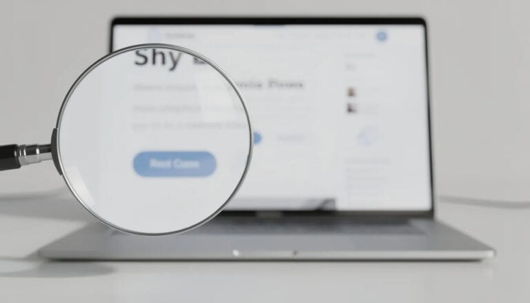 Magnifying Glass Positioned Over a Website